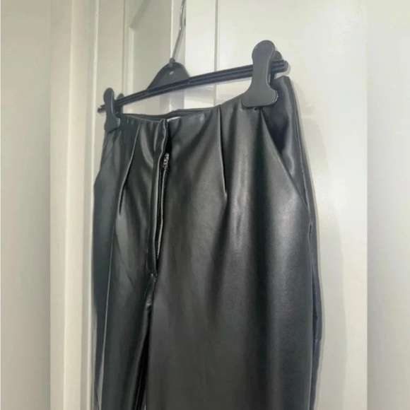 Abercrombie & Fitch Vegan Leather Flared Pants - Picture 2 of 8